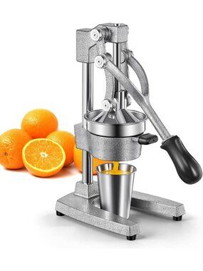 Heavy Duty Manual Citrus Juicer - Cast Iron Orange Press for Fresh Juice